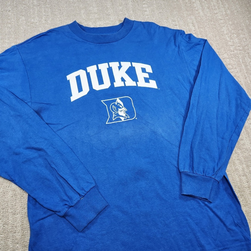Vintage Duke Blue‎ Devils Shirt Men Medium Cotton Crewneck NCCA Long Sleeve